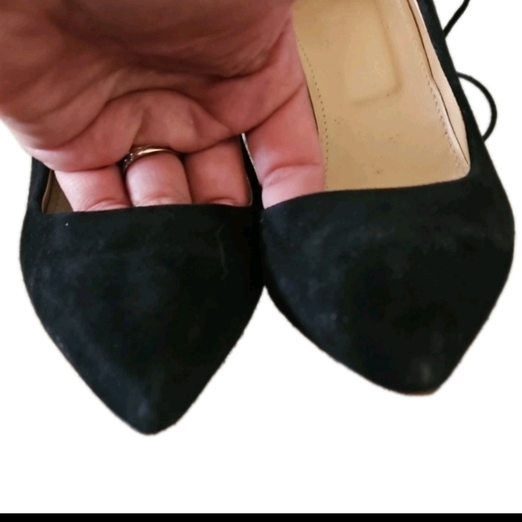 J Crew Womens Black Falsetto Suede Ankle Tie Sexy Date Night Pump Heels 8 - Picture 6 of 14